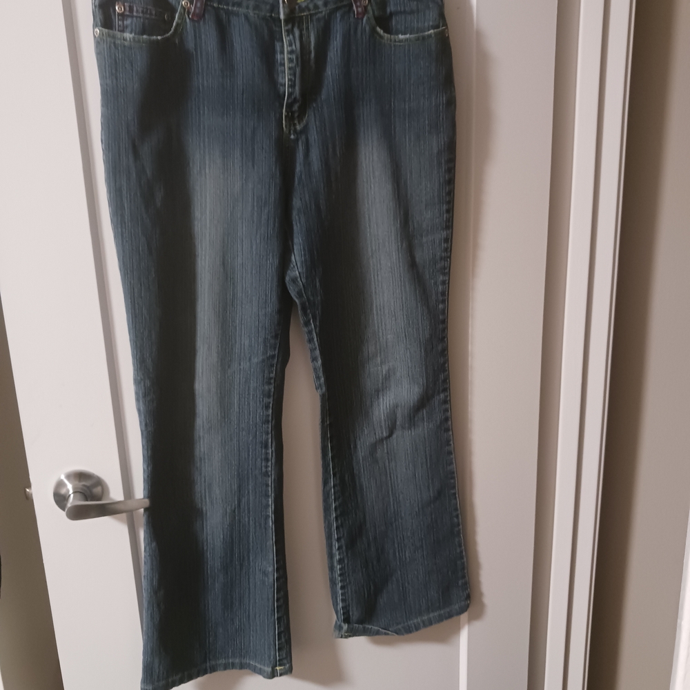 Adolfo Blue Boot Cut Jeans Classic Style